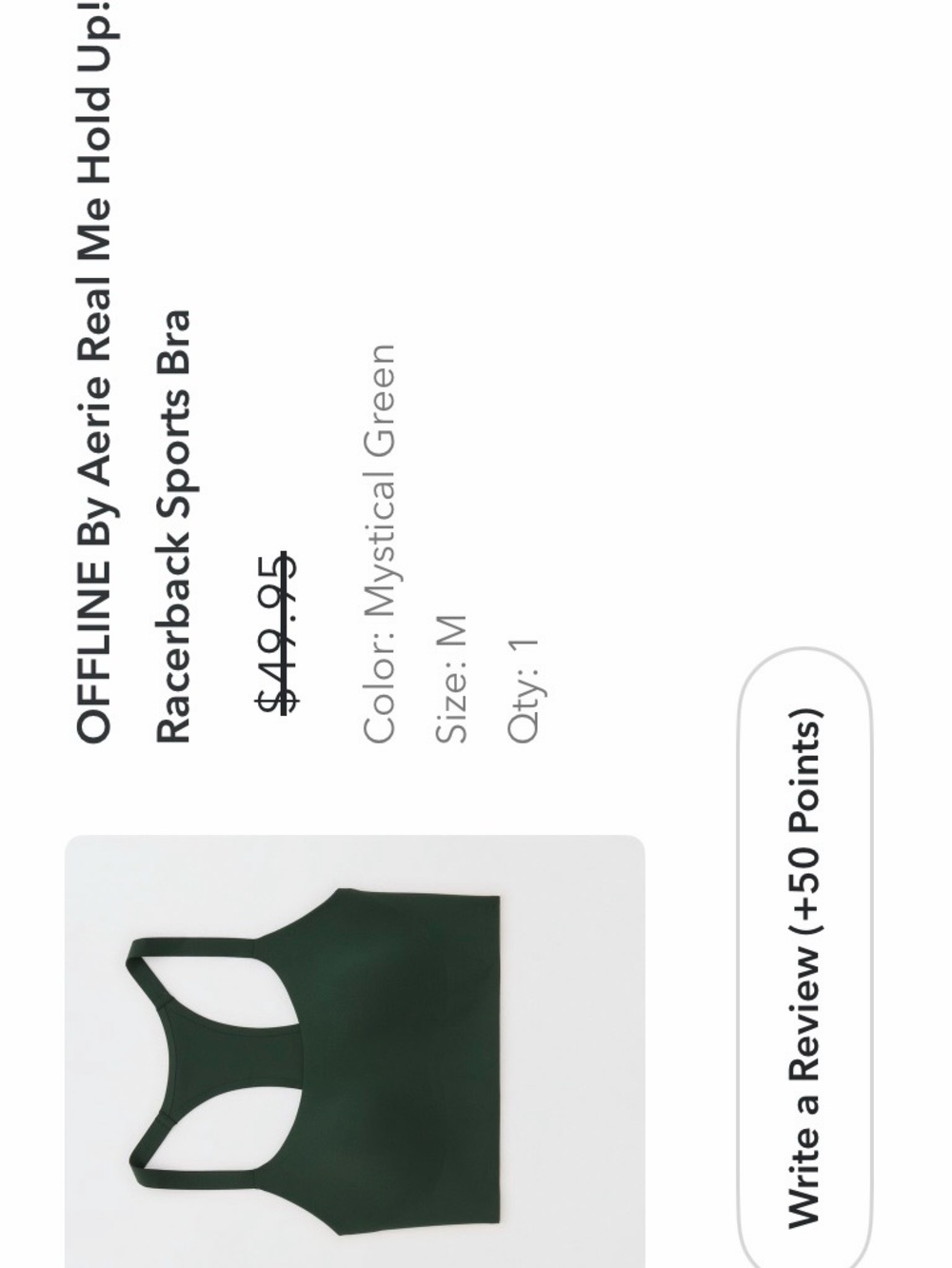 OFFLINE by aerie Real Me Hold Up! Racerback Sports Bra NWT